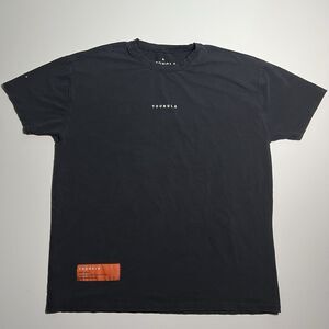 YoungLA Los Angelos Black Heavy T-Shirt Size S Orange Patch Pantone Graphic Y2K